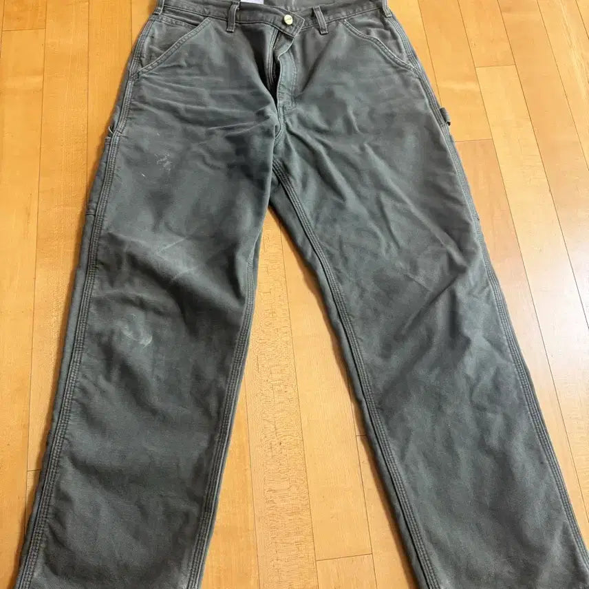 [SOLD OUT] (34)칼하트 usa 체크라이닝 모스그린 카펜터 워크팬츠