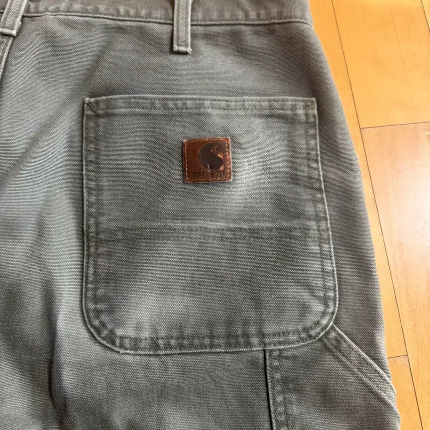 [SOLD OUT] (34)칼하트 usa 체크라이닝 모스그린 카펜터 워크팬츠