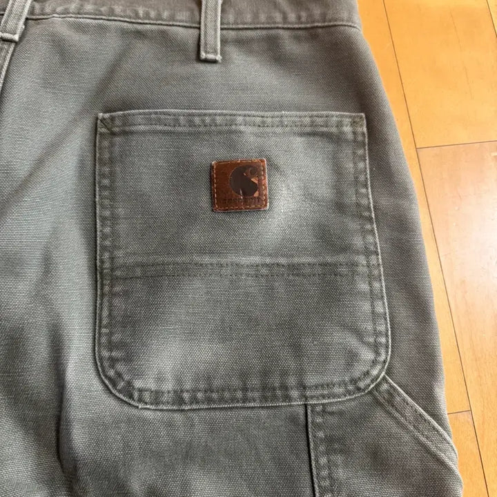 [SOLD OUT] (34)칼하트 usa 체크라이닝 모스그린 카펜터 워크팬츠