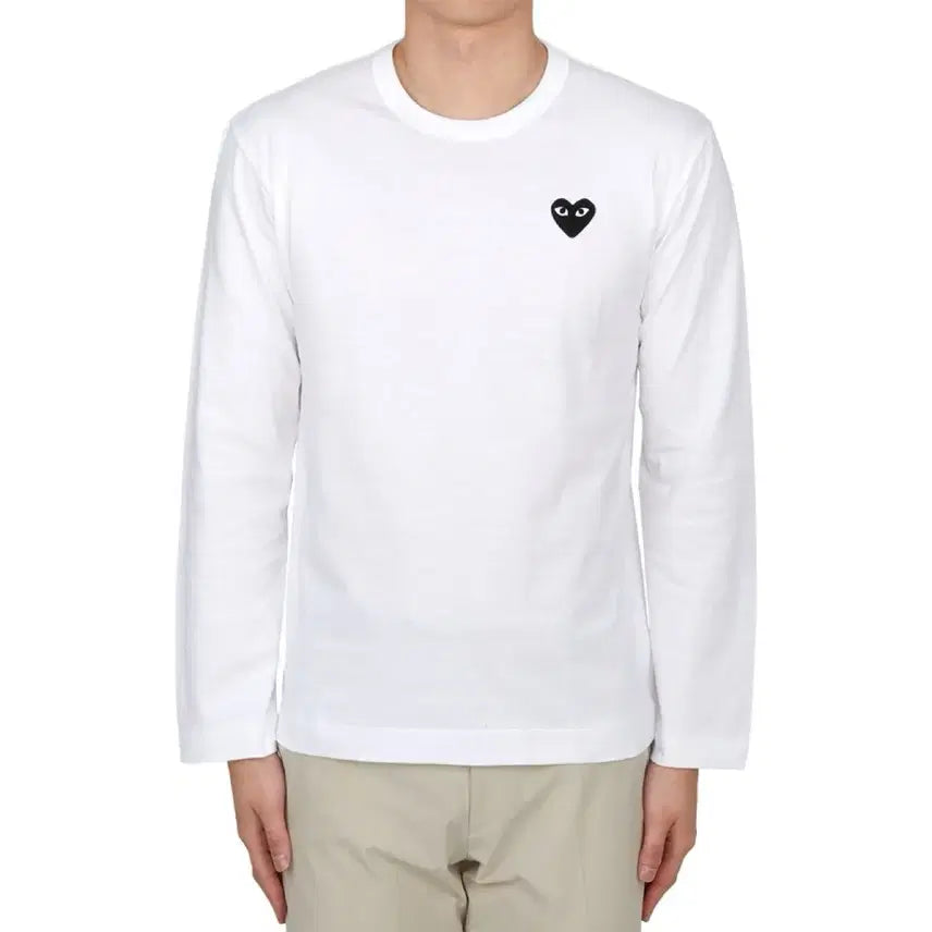 [BUNJANG] Comme des Garcons Long Sleeve T-shirt (Red Emblem) - White / 무배) 정품 / 새상품 꼼데가르송 롱슬리브 화이트 (레드와펜) S-XL