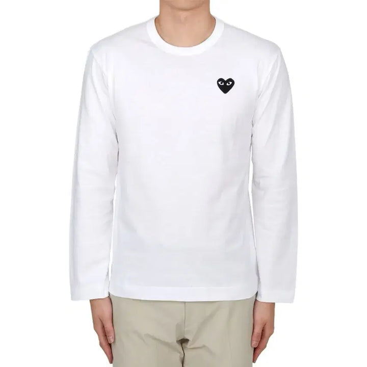 [BUNJANG] Comme des Garcons Long Sleeve T-shirt (Red Emblem) - White / 무배) 정품 / 새상품 꼼데가르송 롱슬리브 화이트 (레드와펜) S-XL