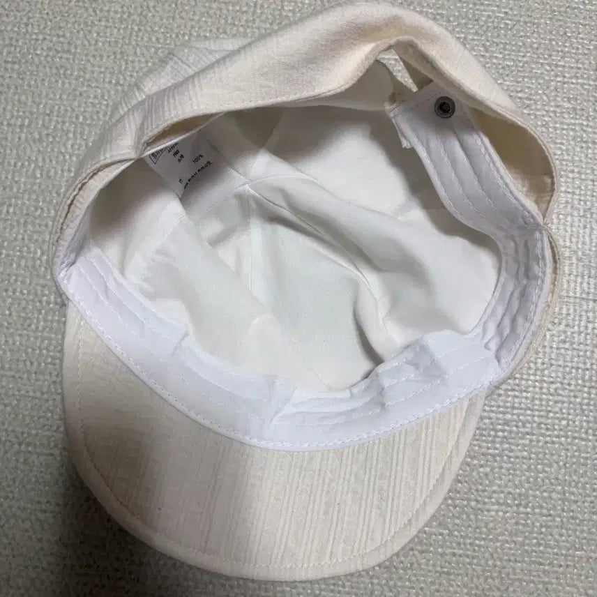 [BUNJANG] Opish Button Strap Cap White / 오피쉬 버튼 스트랩 캡 화이트