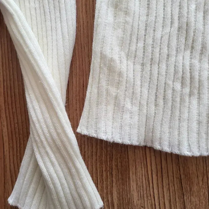 [BUNJANG] Ivory Ribbed Knit Cardigan (Size 55) / 아이보리 골지 니트 가디건 55사이즈 (새제품)