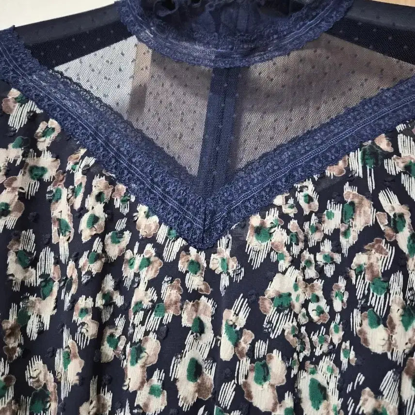 [SOLD OUT] 듀엘 롱 원피스 시스루 레이스넥 55