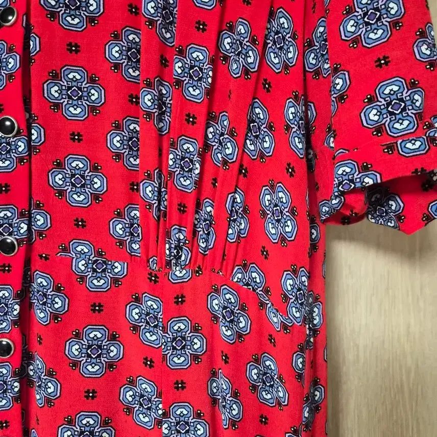 [SOLD OUT] 레드 플라워 패턴 롱 원피스