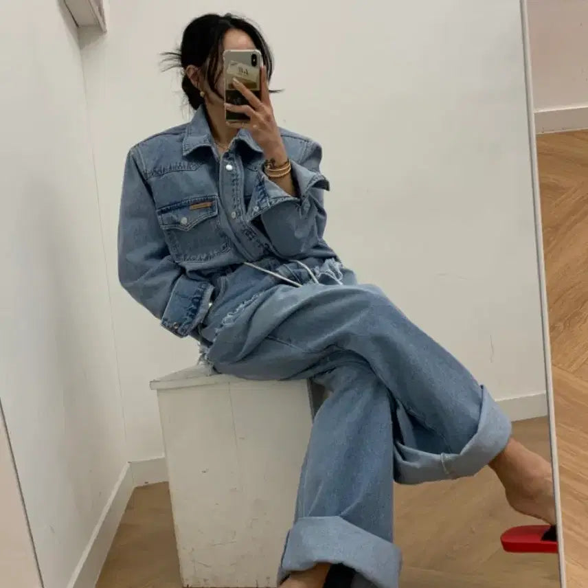[BUNJANG] Bel201 Denim Shirt Jacket / 벨201_데리 연청 데님 남방 자켓