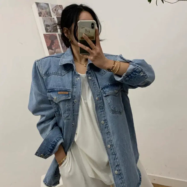 [BUNJANG] Bel201 Denim Shirt Jacket / 벨201_데리 연청 데님 남방 자켓
