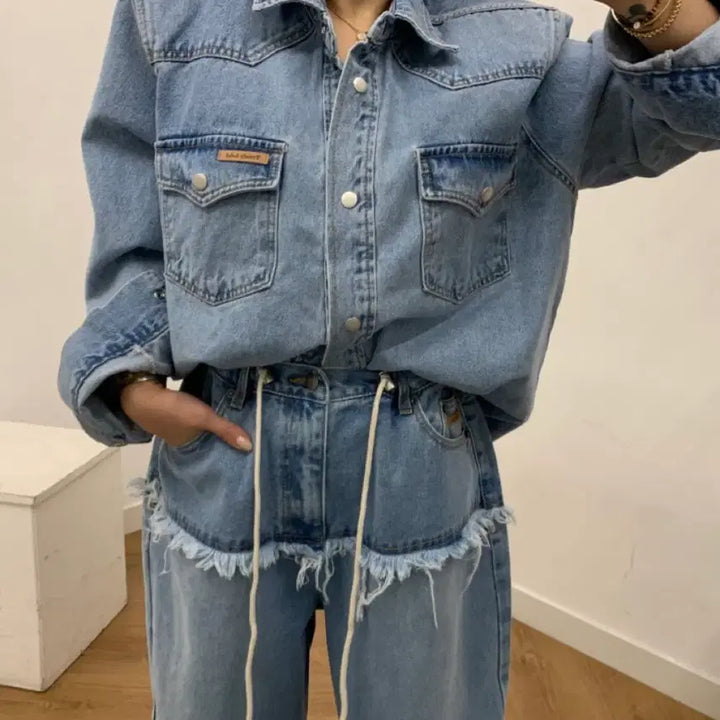 [BUNJANG] Bel201 Denim Shirt Jacket / 벨201_데리 연청 데님 남방 자켓