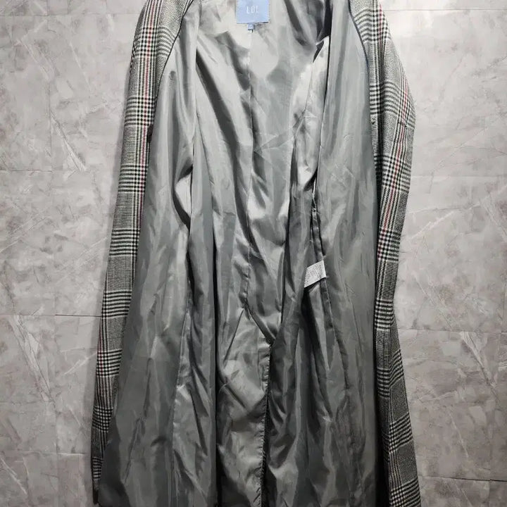 [BUNJANG] Lewitt Double Breasted Long Coat Check / LBL 르위트 체크 더블 롱코트