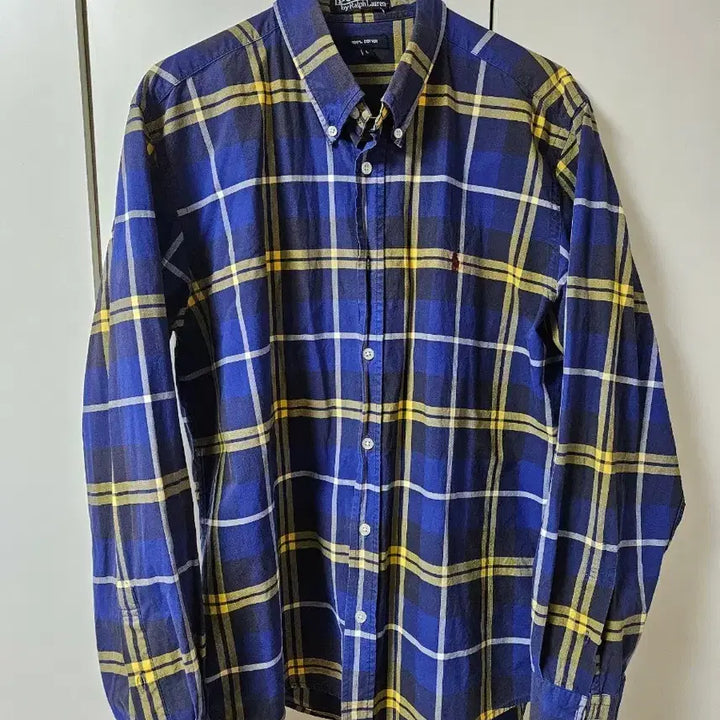 [BUNJANG] Polo Ralph Lauren Plaid Button-Up Shirt L Blue Yellow / 폴로 랄프로렌 체크 셔츠 L 블루 옐로우