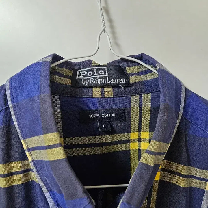[BUNJANG] Polo Ralph Lauren Plaid Button-Up Shirt L Blue Yellow / 폴로 랄프로렌 체크 셔츠 L 블루 옐로우