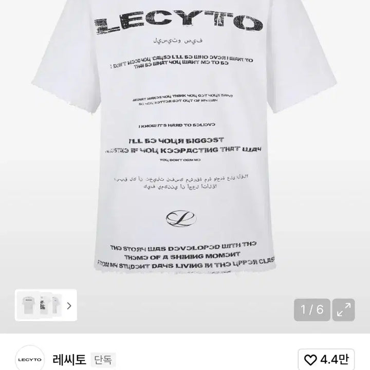 [BUNJANG] Lecito Destroyed Oversized Logo T-shirt / 레씨토 디스트로이드 오버사이즈 로고 티셔츠