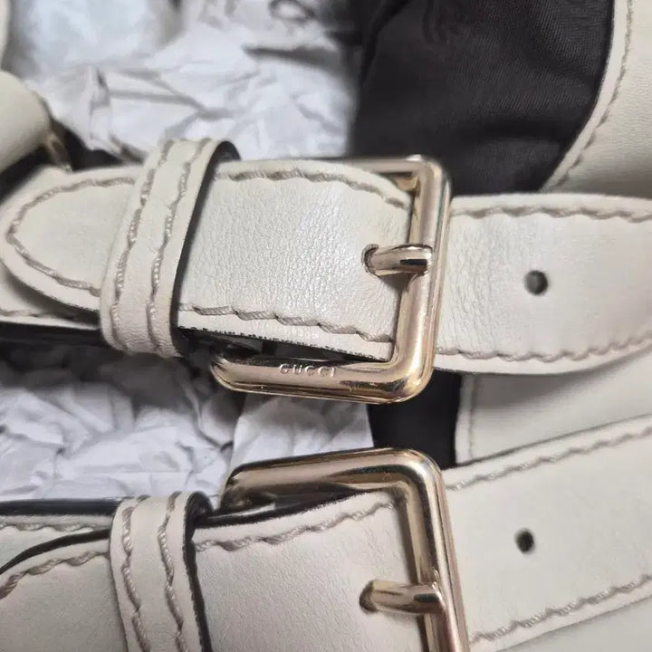 [BUNJANG] Gucci GG Pattern Leather Shoulder Bag Ivory / 구찌 씨마 레더 숄더백 아이보리