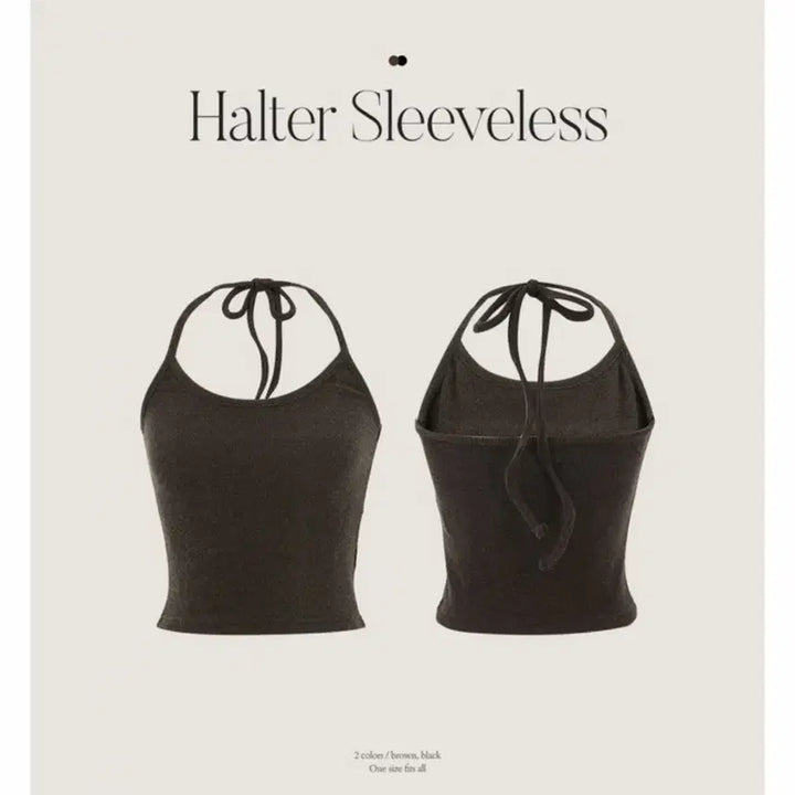 [BUNJANG] Benito Halter Neck Tank Top (Brown) / 베니토 홀터넥 나시(브라운)