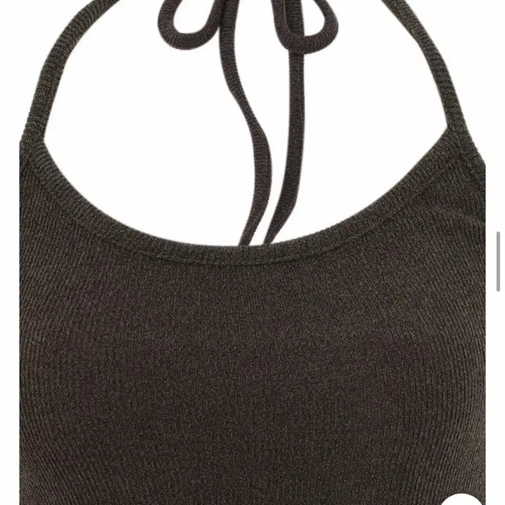 [BUNJANG] Benito Halter Neck Tank Top (Brown) / 베니토 홀터넥 나시(브라운)
