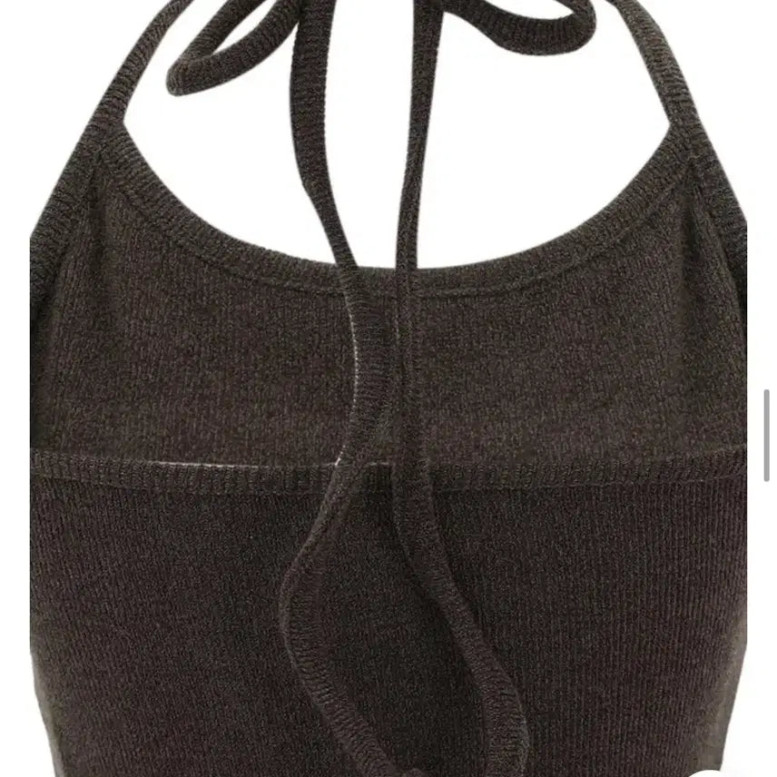 [BUNJANG] Benito Halter Neck Tank Top (Brown) / 베니토 홀터넥 나시(브라운)