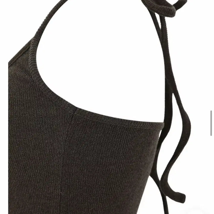 [BUNJANG] Benito Halter Neck Tank Top (Brown) / 베니토 홀터넥 나시(브라운)