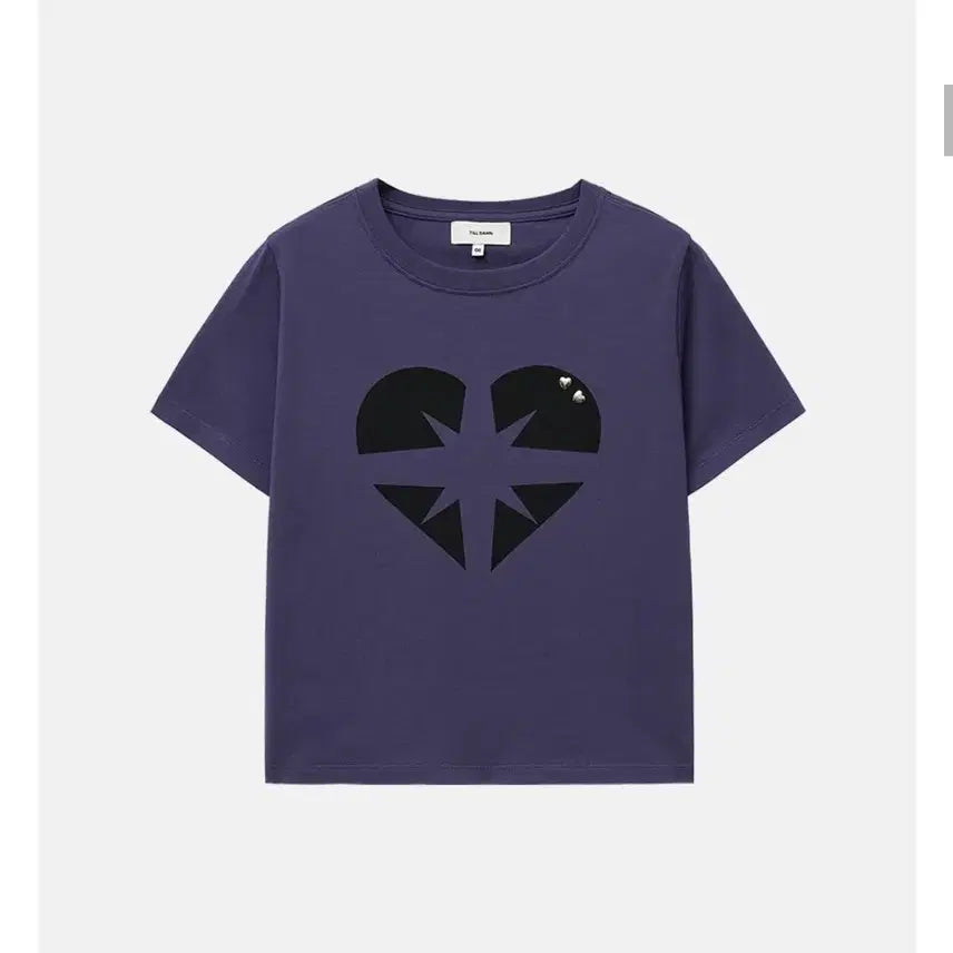 [BUNJANG] Tilden Heart Symbol Stud Crop Top - Dark Purple / 틸던 HEART SYMBOL STUD CROP TOP 다크 퍼플