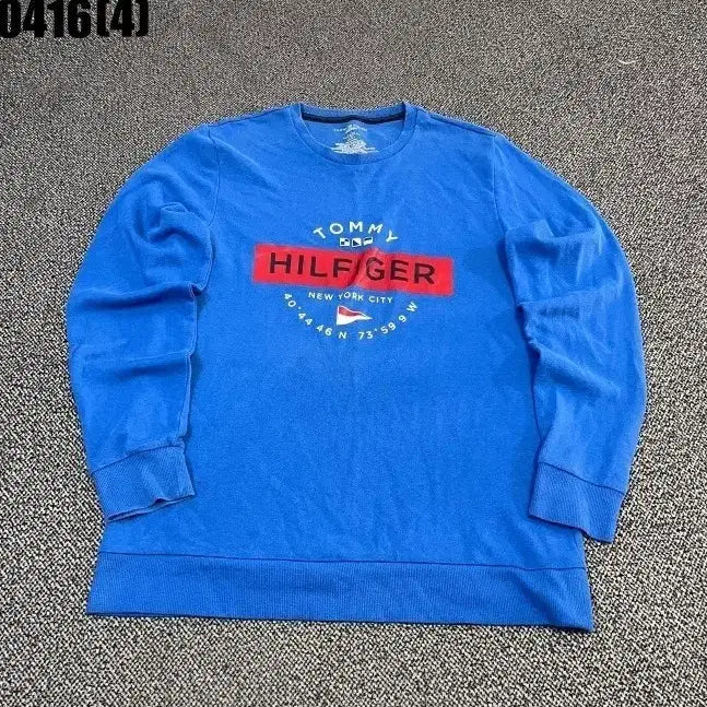 [BUNJANG] Tommy Hilfiger Blue Sweatshirt / M 타미힐피거 블루 맨투맨 티셔츠 0416(4)