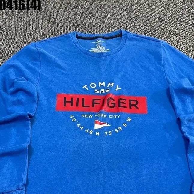 [BUNJANG] Tommy Hilfiger Blue Sweatshirt / M 타미힐피거 블루 맨투맨 티셔츠 0416(4)