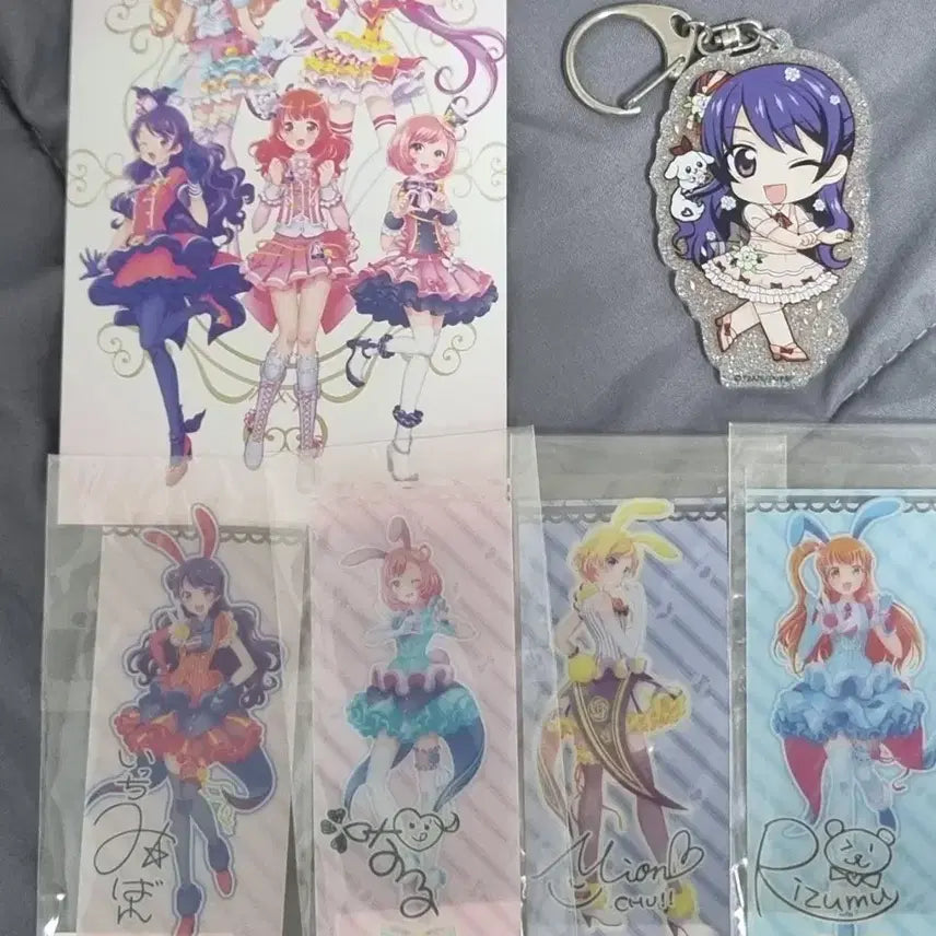[BUNJANG] Prism Stone Mion, Rhythm, Naru, Ami Signed Bookmark &amp; Postcard + Acrylic Keyring Bundle / 프리즘스톤 미온,리듬,나루,아미 사인 책갈피&amp;엽서+아크릴 키링 일괄