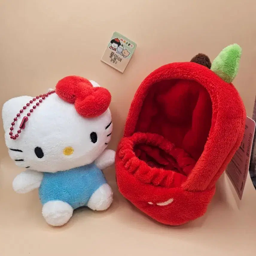 [BUNJANG] Sanrio Hello Kitty Apple Keychain / 키티 과일하우스 애플 키링. 새상품