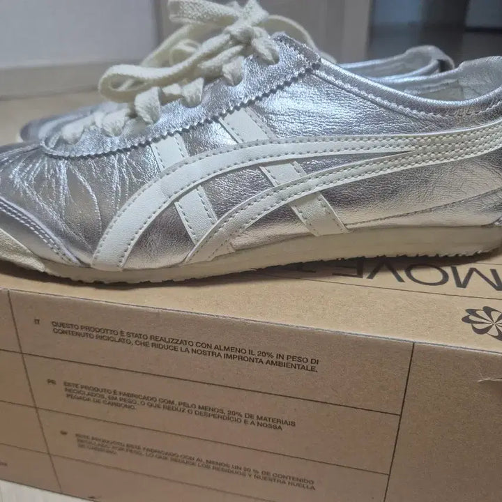 [BUNJANG] Onitsuka Tiger Mexico 66 Silver Off-White Sneakers / 오니츠카타이거 멕시코66 실버 오프화이트(240)