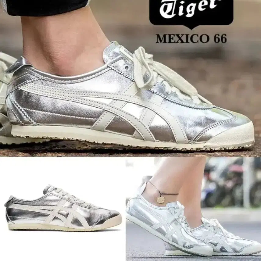 [BUNJANG] Onitsuka Tiger Mexico 66 Silver Off-White Sneakers / 오니츠카타이거 멕시코66 실버 오프화이트(240)