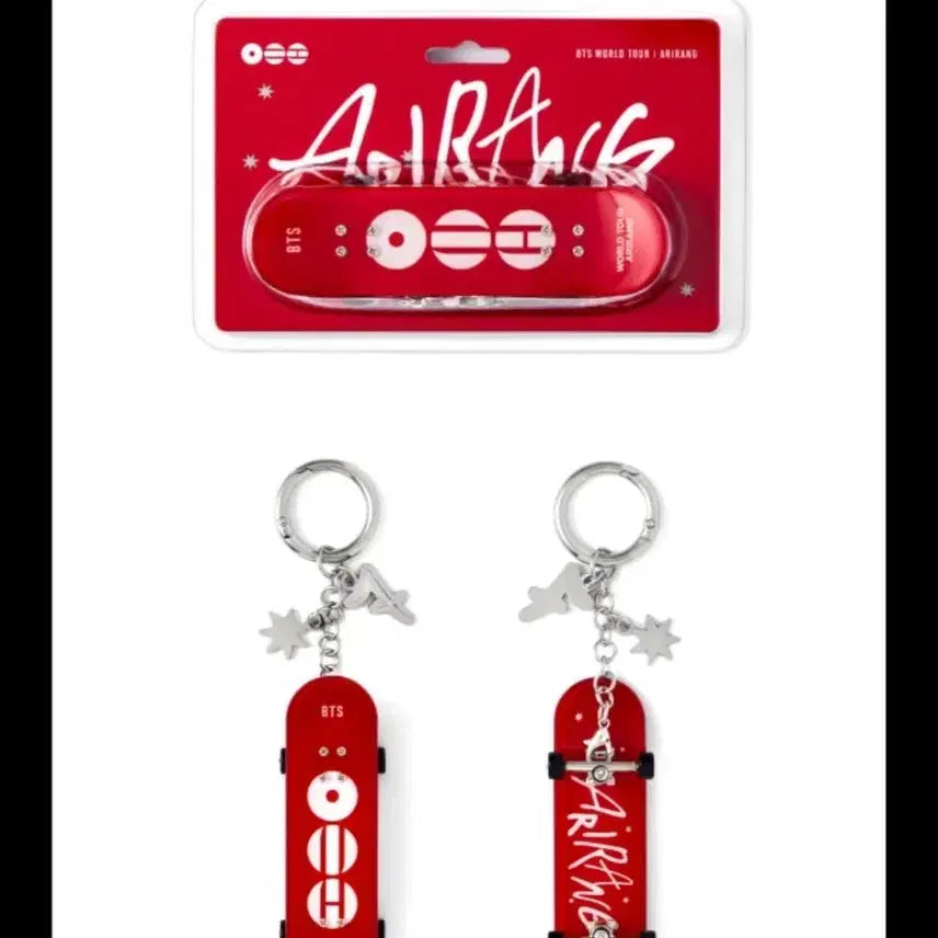 [BUNJANG] BTS World Tour Skateboard Keychain - Red (Sealed) / BTS 월드투어 스케이트보드 키링 _ 레드