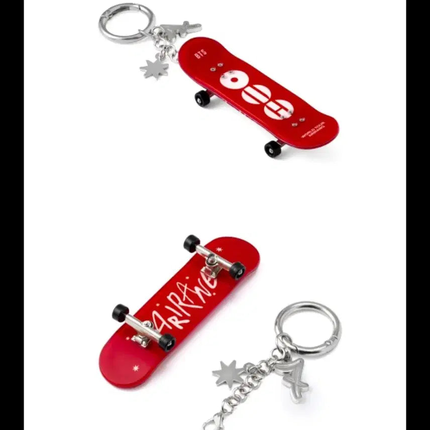 [BUNJANG] BTS World Tour Skateboard Keychain - Red (Sealed) / BTS 월드투어 스케이트보드 키링 _ 레드