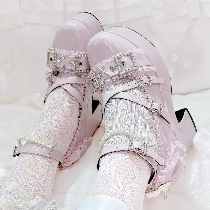 [BUNJANG] Lolita Jirai Kei Icedrop Platform High Heels / 전학생 로리타 지뢰계 하이힐 아이스드롭 플랫폼슈즈 구두(3컬러)