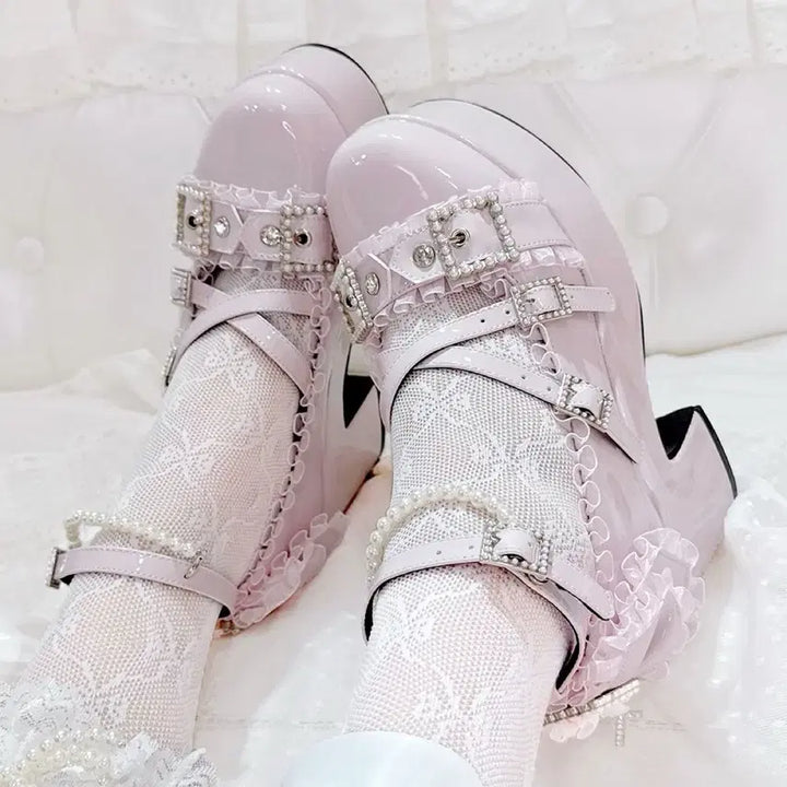 [BUNJANG] Lolita Jirai Kei Icedrop Platform High Heels / 전학생 로리타 지뢰계 하이힐 아이스드롭 플랫폼슈즈 구두(3컬러)