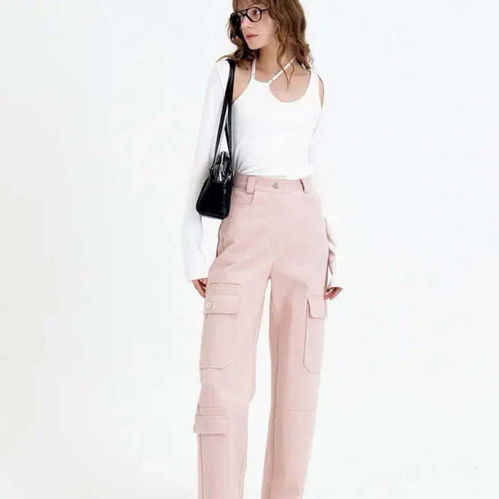 [BUNJANG] Marron Edition Pink Washing Cargo Pants / 마론에디션 핑크 워싱 카고 팬츠 Pink Washing Cargo 바지
