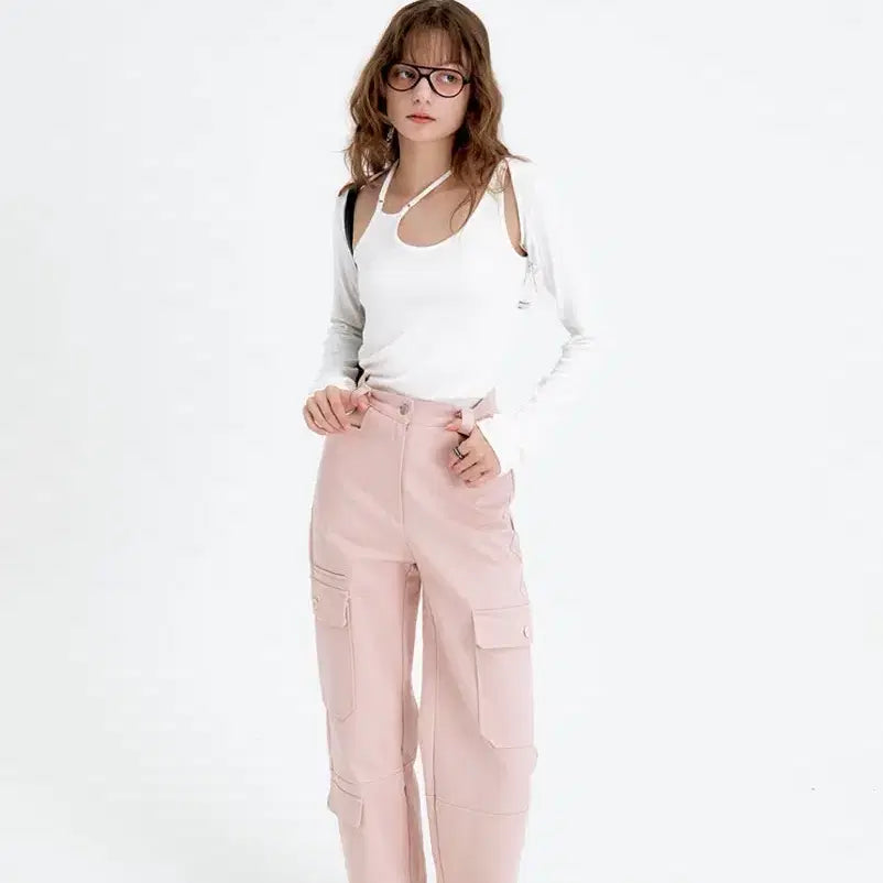 [BUNJANG] Marron Edition Pink Washing Cargo Pants / 마론에디션 핑크 워싱 카고 팬츠 Pink Washing Cargo 바지