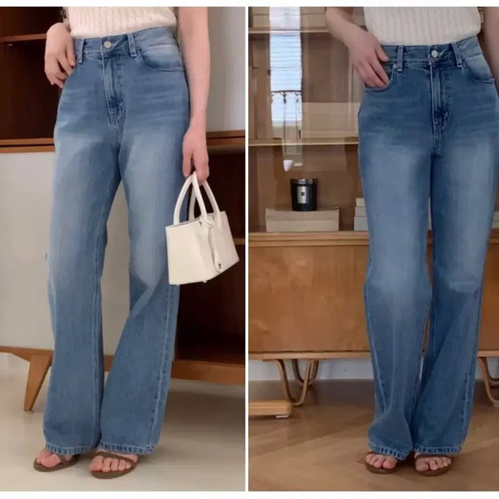 [BUNJANG] Sie Lena Cotton Flare Jeans Washed Blue Standard MM / 시에 레나 코튼 플레어 진 워시드블루 /스탠다드 MM사이즈