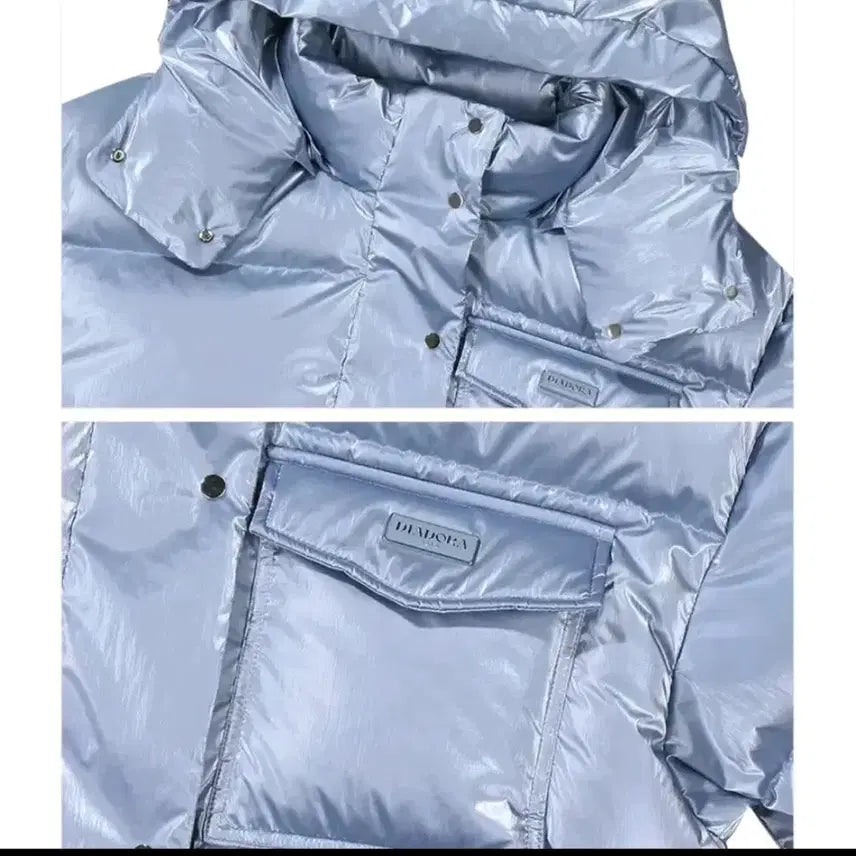 [BUNJANG] Diadora Bright Crop Duck Down Jacket Women Sky Blue / 디아도라 브라이트 크롭 덕다운 자켓 우먼 스카이블루
