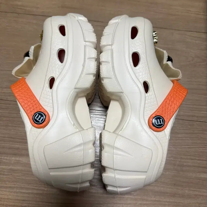 [BUNJANG] Platform Sandals Slippers with Orange Straps / 통굽 샌들 슬리퍼