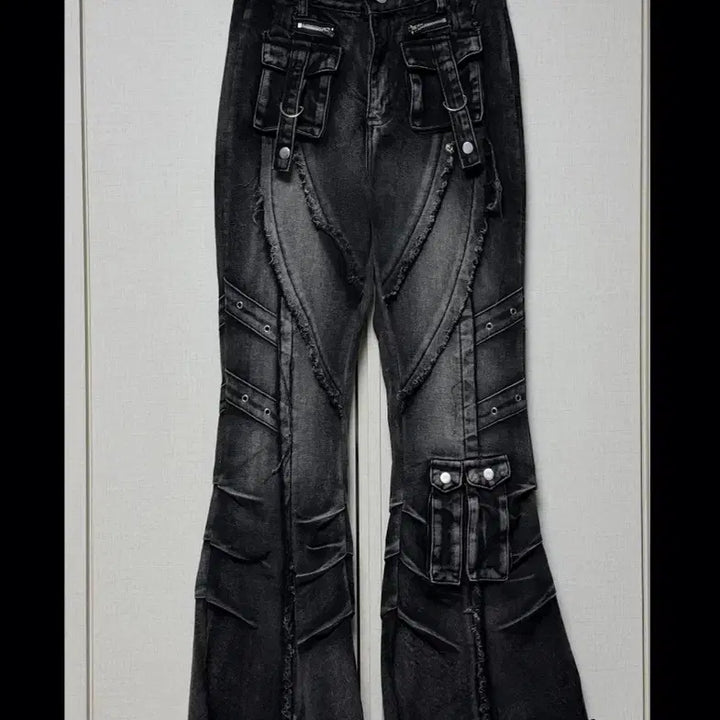 [BUNJANG] Black Denim Cargo Pants S / 블랙 데님 카고 팬츠 S 새상품