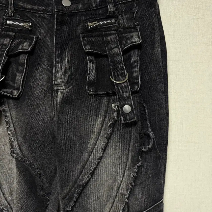 [BUNJANG] Black Denim Cargo Pants S / 블랙 데님 카고 팬츠 S 새상품