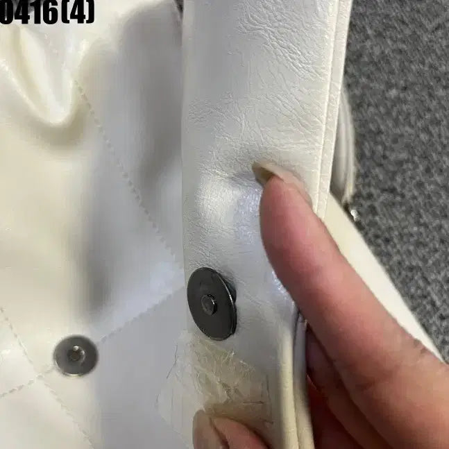 [BUNJANG] ZARA White Leather Chain Shoulder Bag / 자라 화이트 레더 체인 숄더백 0416(4)