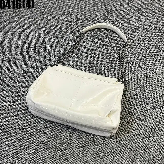 [BUNJANG] ZARA White Leather Chain Shoulder Bag / 자라 화이트 레더 체인 숄더백 0416(4)