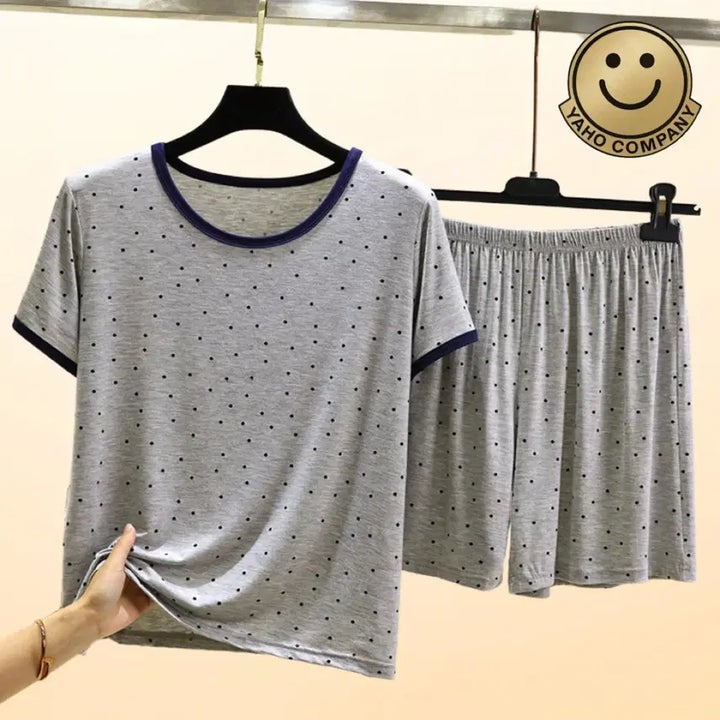 [BUNJANG] Dot Short Sleeve Pajama Set / 도트 반팔 파자마 세트