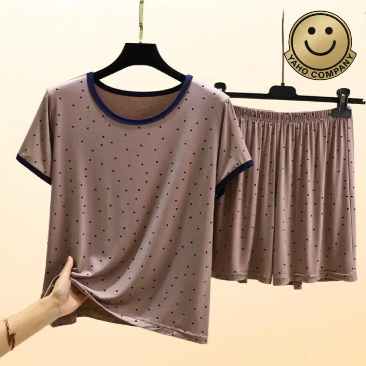 [BUNJANG] Dot Short Sleeve Pajama Set / 도트 반팔 파자마 세트