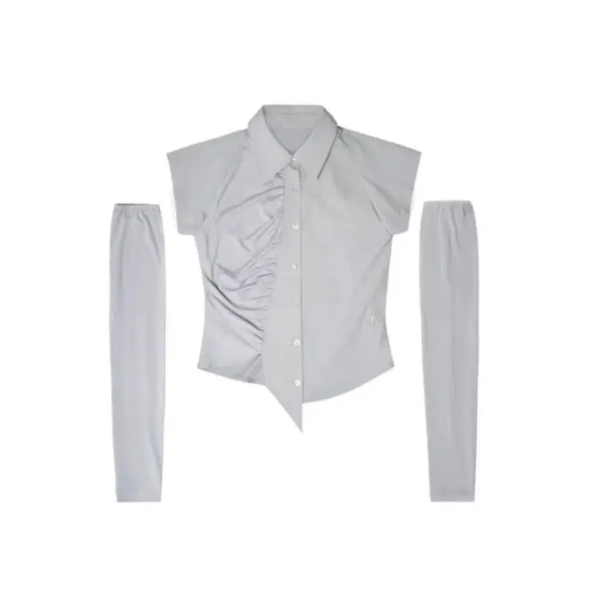 [BUNJANG] OJOS Gray Sleeve Warmer Shirt / 오호스 OJOS 캡 슬리브 워머 셔츠 그레이