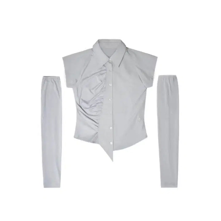 [BUNJANG] OJOS Gray Sleeve Warmer Shirt / 오호스 OJOS 캡 슬리브 워머 셔츠 그레이