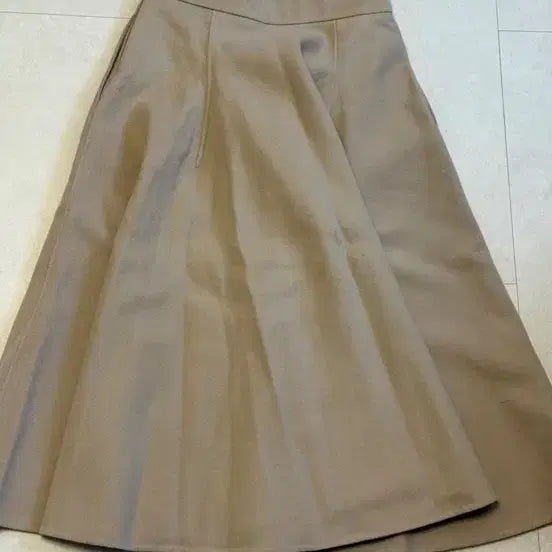 [BUNJANG] Lanvin Flare Long Skirt Beige / 한섬 랑방 Lanvin 플레어 스커트 베이지