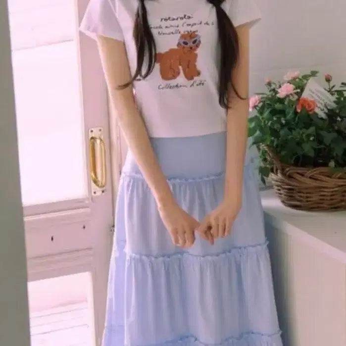 [BUNJANG] Rola Rola Jennie Frill Long Skirt / 로라로라 프릴 롱 스커트 (제니 착용)