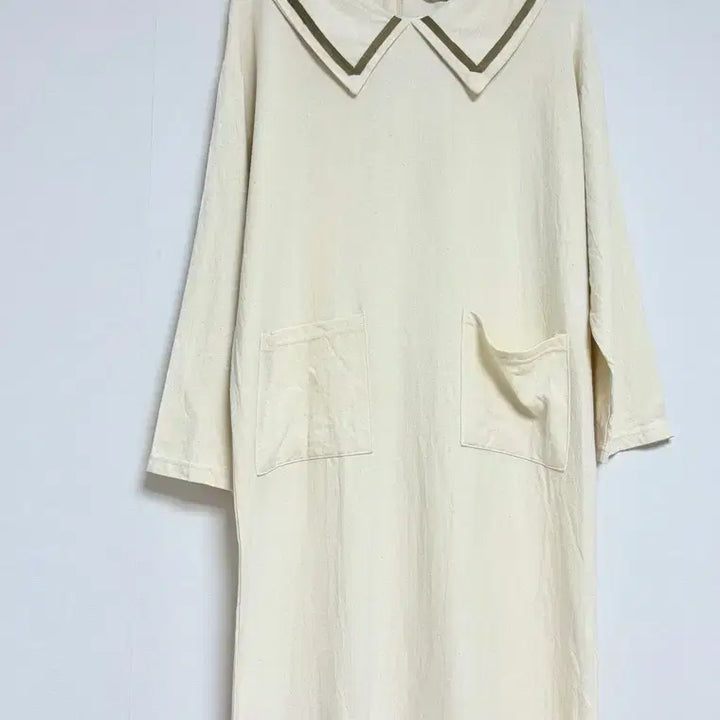 [BUNJANG] Mongpimapi Sailor Collar Ivory Cotton Long Dress / 몽피마피 세일러 카라 아이보리 코튼 롱 원피스 넉넉핏