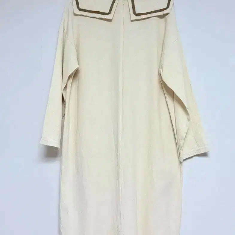[BUNJANG] Mongpimapi Sailor Collar Ivory Cotton Long Dress / 몽피마피 세일러 카라 아이보리 코튼 롱 원피스 넉넉핏