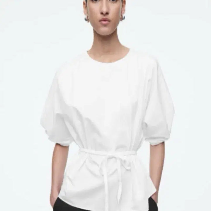 [BUNJANG] COS Belted Puff Sleeve Blouse / 코스 벨티드 퍼프 슬리브 블라우스 34